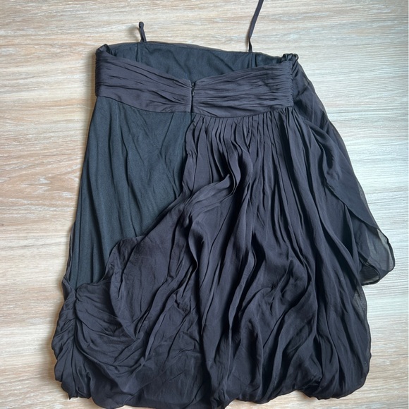 Alice + Olivia Black Silk Halter Mini Dress Y2K Asymmetrical Size Small LBD - Picture 8 of 10